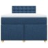 Cama box spring con colchón tela azul 120x190