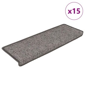 Alfombrilla autoadhesiva escalera 15 uds gris y beige