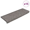 Alfombrilla autoadhesiva escalera 15 uds gris y beige 65x21x4cm