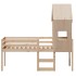 Cama alta con techo madera maciza de pino 90x190