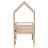 Cama alta con techo madera maciza de pino 90x190