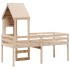 Cama alta con techo madera maciza de pino 90x190
