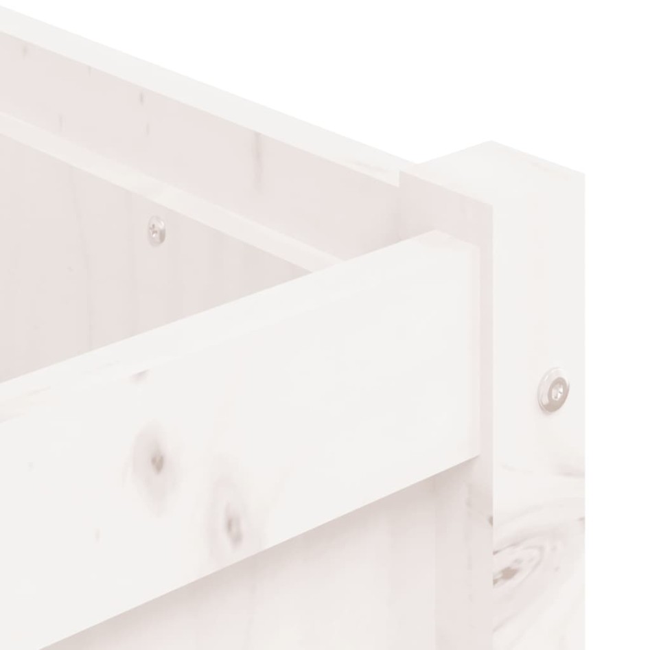 Jardinera de madera maciza de pino blanca 180x50x50