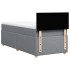 Cama box spring con colchón tela gris claro 90x200