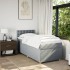 Cama box spring con colchón tela gris claro 90x200