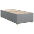 Cama box spring con colchón tela gris claro 90x200