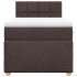 Cama box spring con colchón tela marrón oscuro 100x200