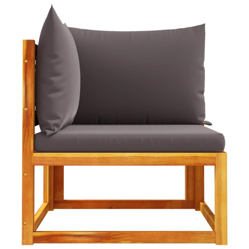 Sofá de jardín de esquina con cojines madera maciza de
