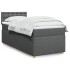 Cama box spring con colchón tela gris oscuro 100x200