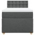 Cama box spring con colchón tela gris oscuro 100x200
