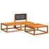 Set de sofás de jardín con cojines 3 pzas madera maciza
