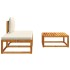 Set de sofás de jardín con cojines 3 pzas madera maciza