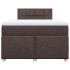 Cama box spring con colchón tela marrón oscuro 120x200