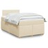 Cama box spring con colchón tela color crema 120x200