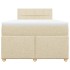 Cama box spring con colchón tela color crema 120x200