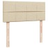 Cama box spring con colchón tela color crema 120x200