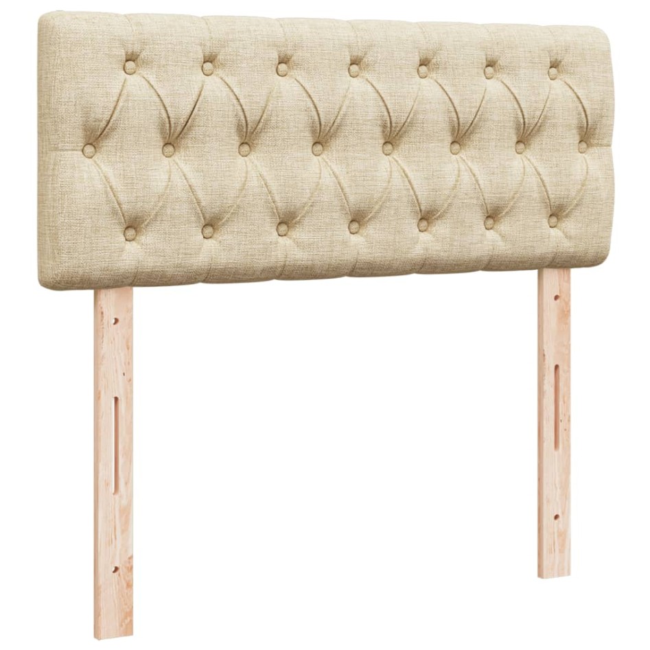 Cama box spring con colchón tela color crema 120x200