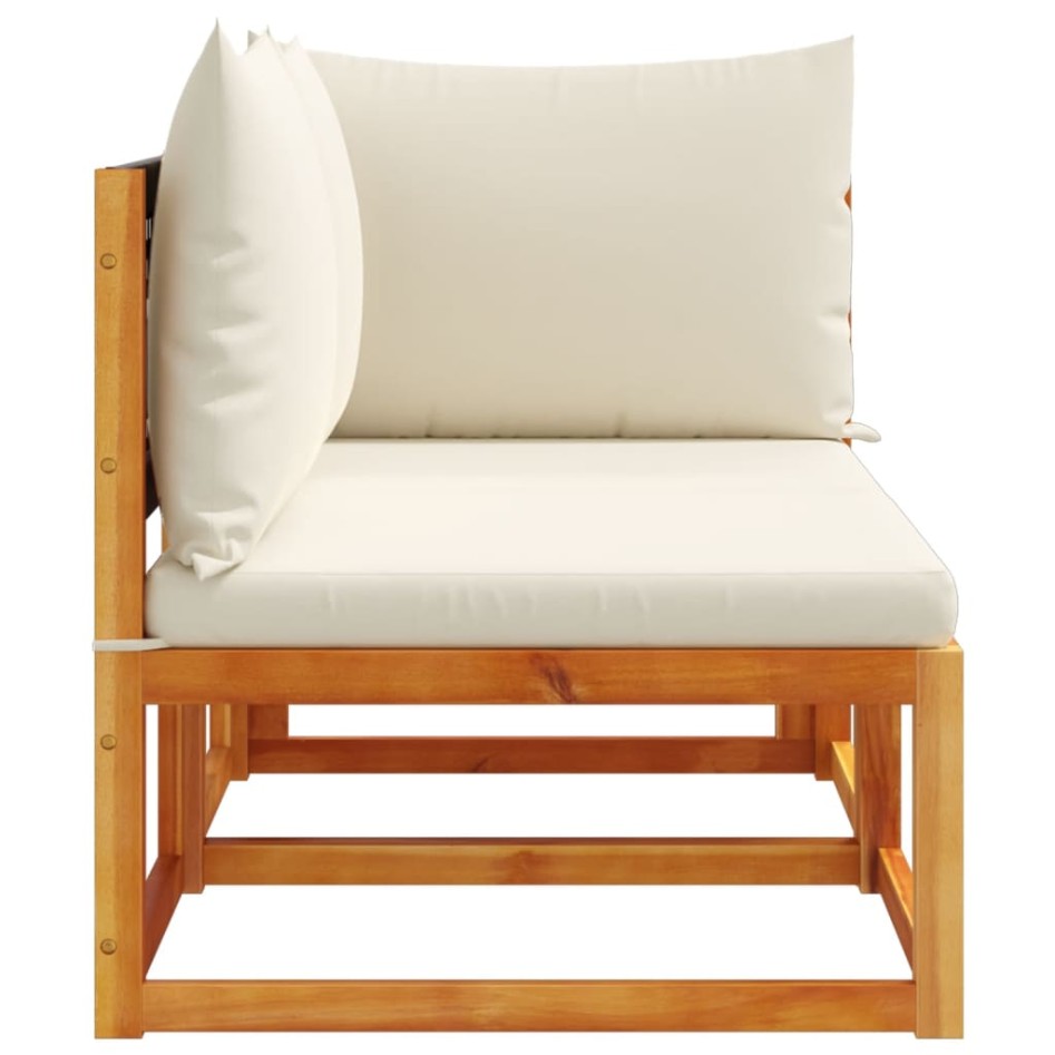 Sofá de jardín 2 plazas con cojines madera maciza de