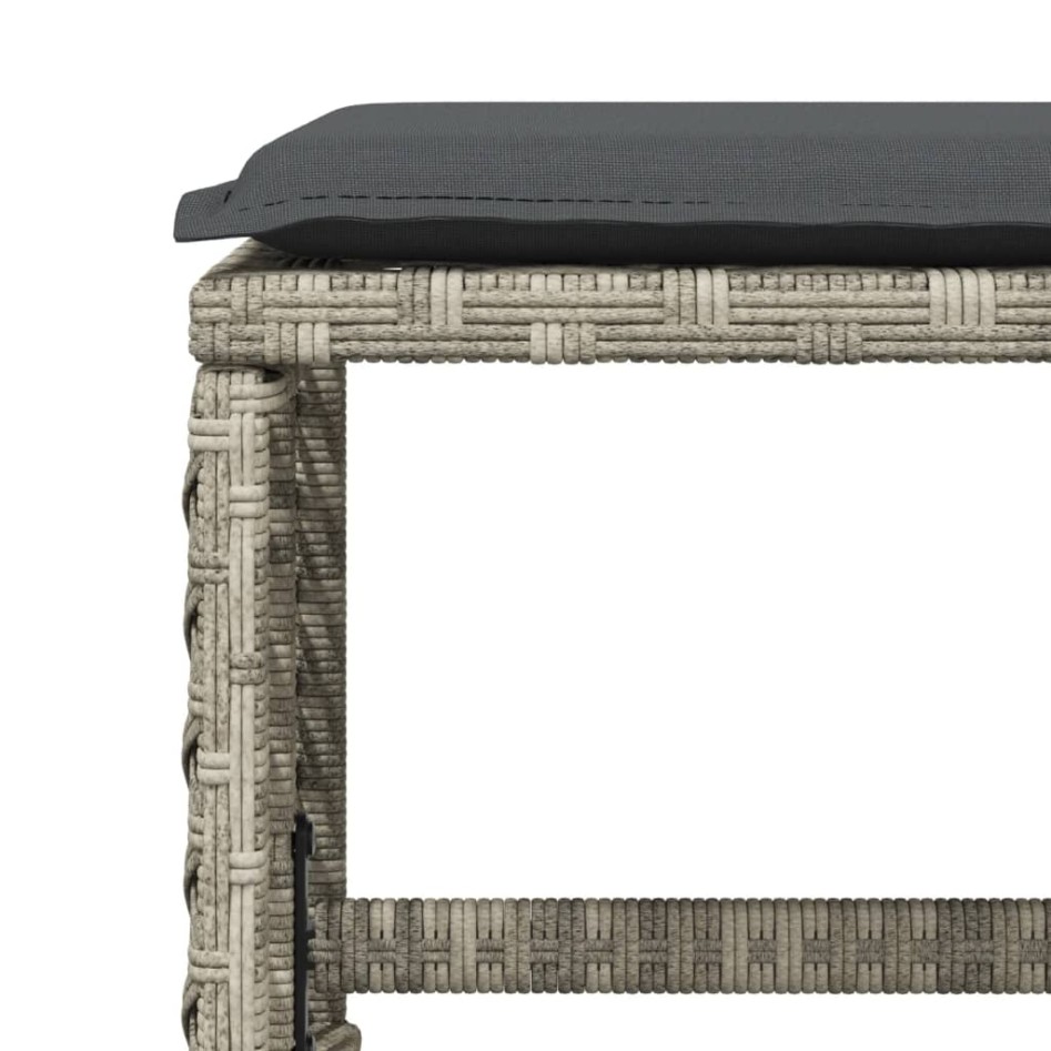 Set comedor de jardín 9 pzas cojines ratán sintético gris