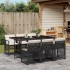 Set de comedor de jardín 7 pzas y cojines ratán sintético
