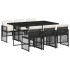 Set de comedor de jardín 7 pzas y cojines ratán sintético