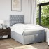 Cama box spring con colchón tela gris claro 120x200