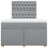 Cama box spring con colchón tela gris claro 120x200