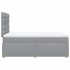 Cama box spring con colchón tela gris claro 120x200
