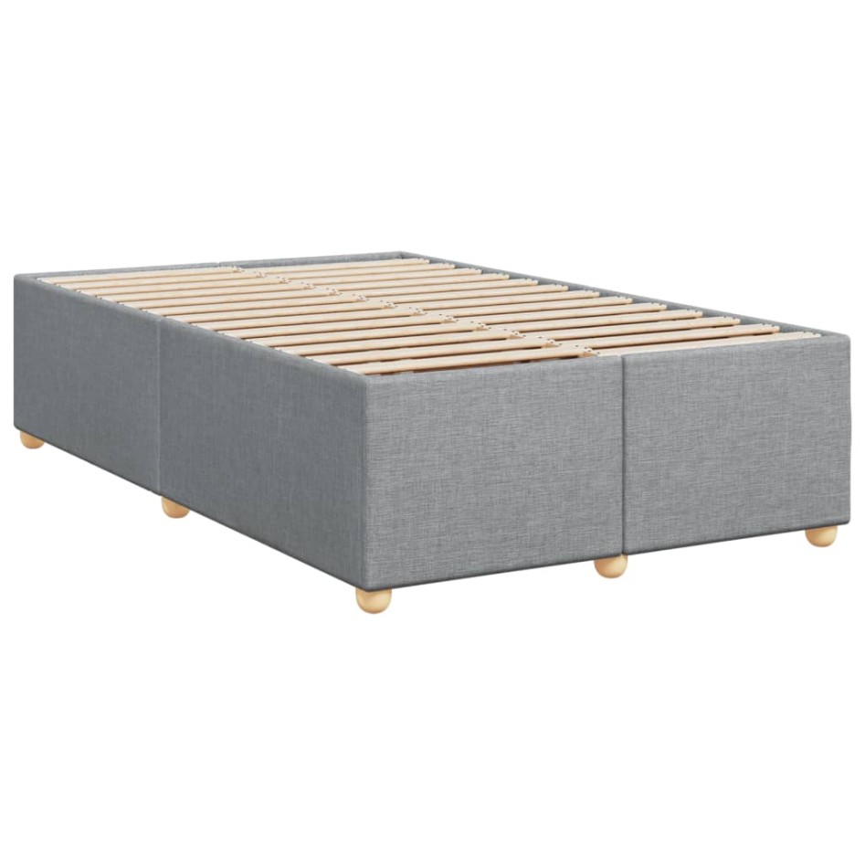 Cama box spring con colchón tela gris claro 120x200
