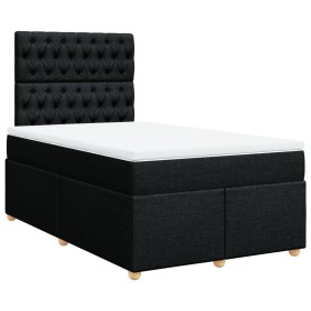 Cama box spring con colchón tela negro 120x200
