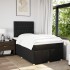 Cama box spring con colchón tela negro 120x200