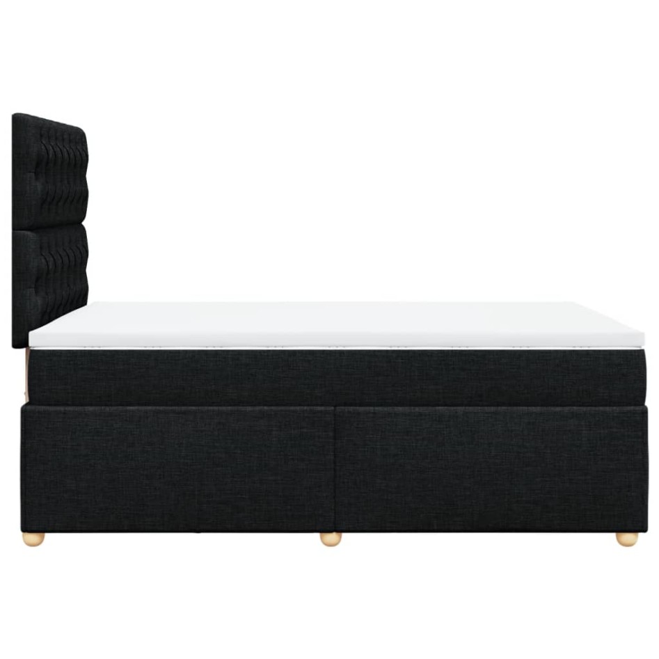 Cama box spring con colchón tela negro 120x200