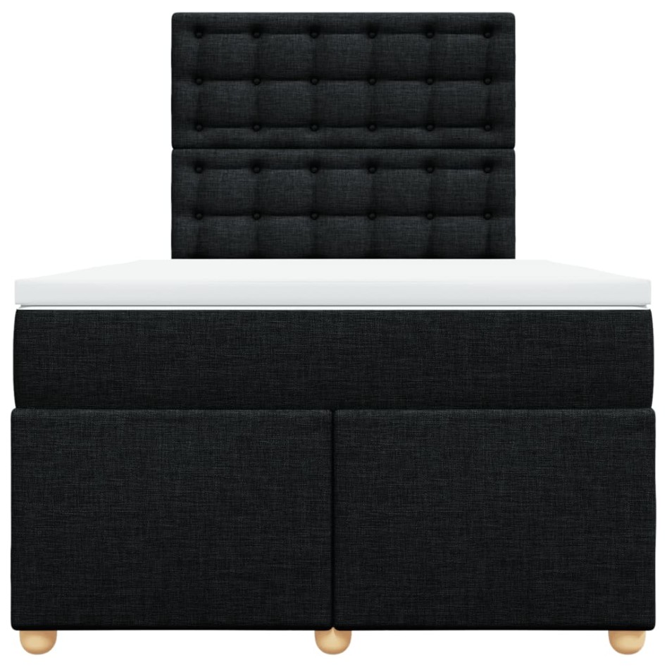 Cama box spring con colchón tela negro 120x200