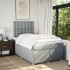 Cama box spring con colchón tela gris claro 120x200