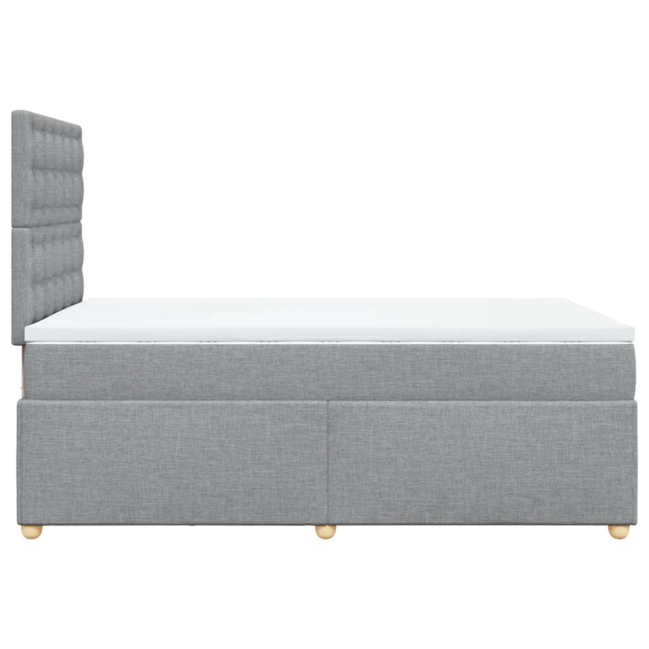 Cama box spring con colchón tela gris claro 120x200