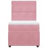 Cama box spring con colchón terciopelo rosa 80x200