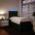 Cama box spring con colchón terciopelo verde oscuro 80x200