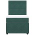 Cama box spring con colchón terciopelo verde oscuro 90x190