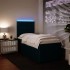 Cama box spring con colchón terciopelo azul 90x190