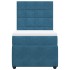 Cama box spring con colchón terciopelo azul 90x190