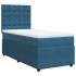 Cama box spring con colchón terciopelo azul 90x190