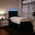 Cama box spring con colchón terciopelo azul 90x190