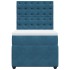 Cama box spring con colchón terciopelo azul 90x190