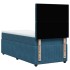 Cama box spring con colchón terciopelo azul 90x190