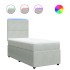 Cama box spring con colchón terciopelo gris claro 90x190