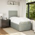 Cama box spring con colchón terciopelo gris claro 90x190