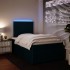 Cama box spring con colchón terciopelo azul 120x200