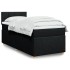 Cama box spring con colchón tela negro 80x200