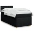 Cama box spring con colchón tela negro 80x200