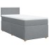 Cama box spring con colchón tela gris claro 90x190